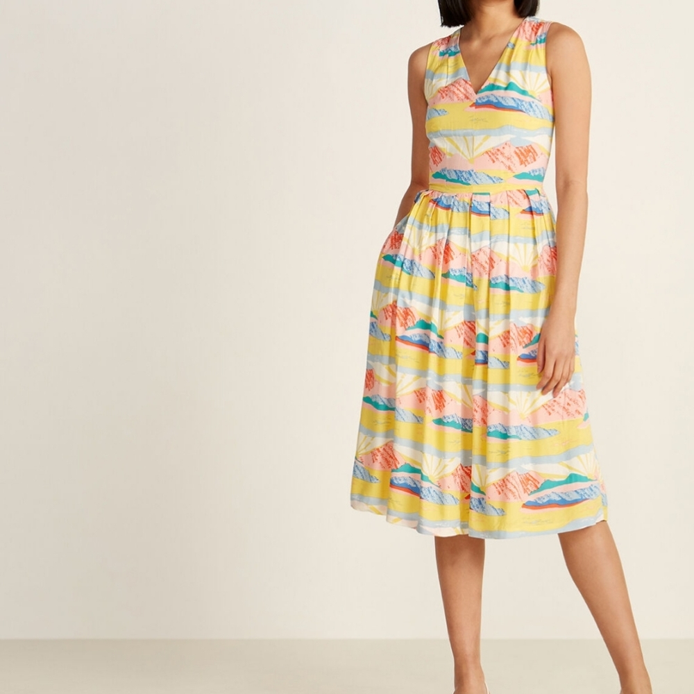 Emily&Fin Josie Paintbox Valley V-Neck Dress